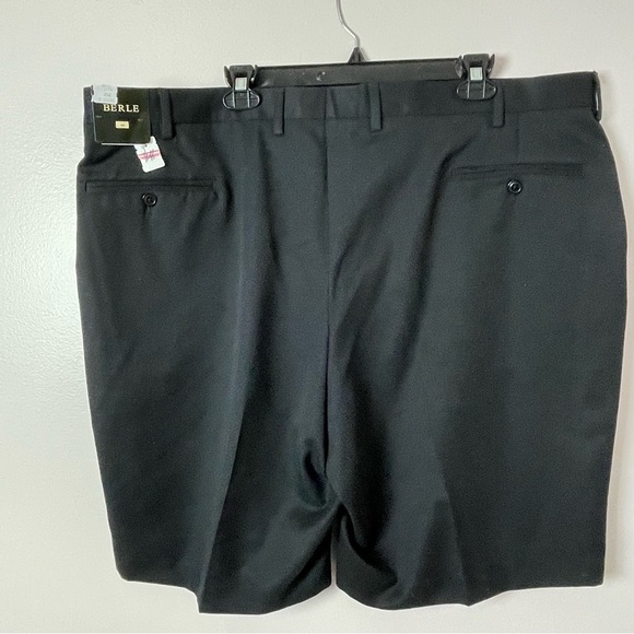 Berle NWT Dress Shorts Flat Front 44 Black - Picture 4 of 7